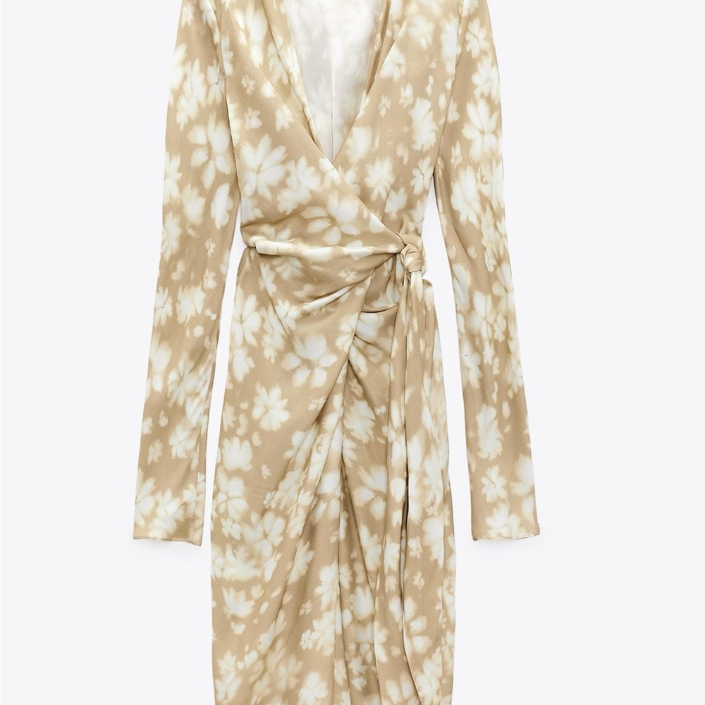 Zara printed wrap dress